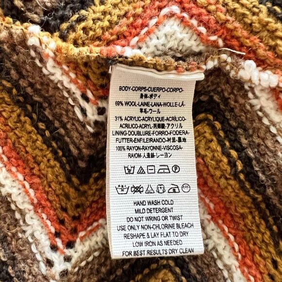 Free People Rhiannon Wool Blend Chevron Dress XS - Picture 6 of 10